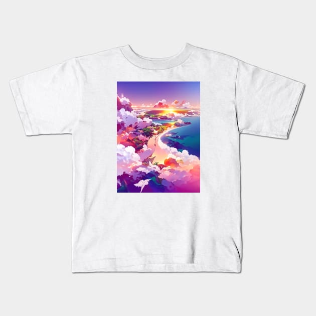 Iridescence Cove Kids T-Shirt by Holosomnia